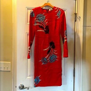 Beautiful Red, Teal, and Black-  Diane Von Fursteinberg!